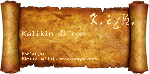 Kalikin Áron névjegykártya